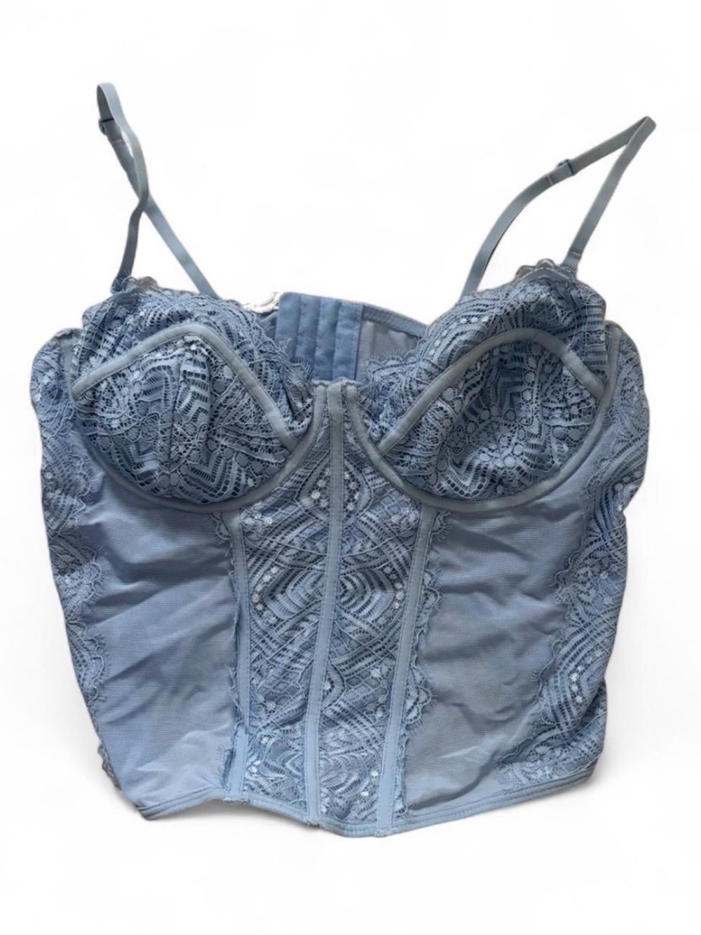 Garage Dusty Blue Lace Bustier Camisole